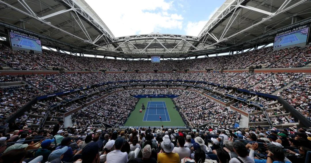 US Open match inside a crowded Arthur Ashe Stadium
