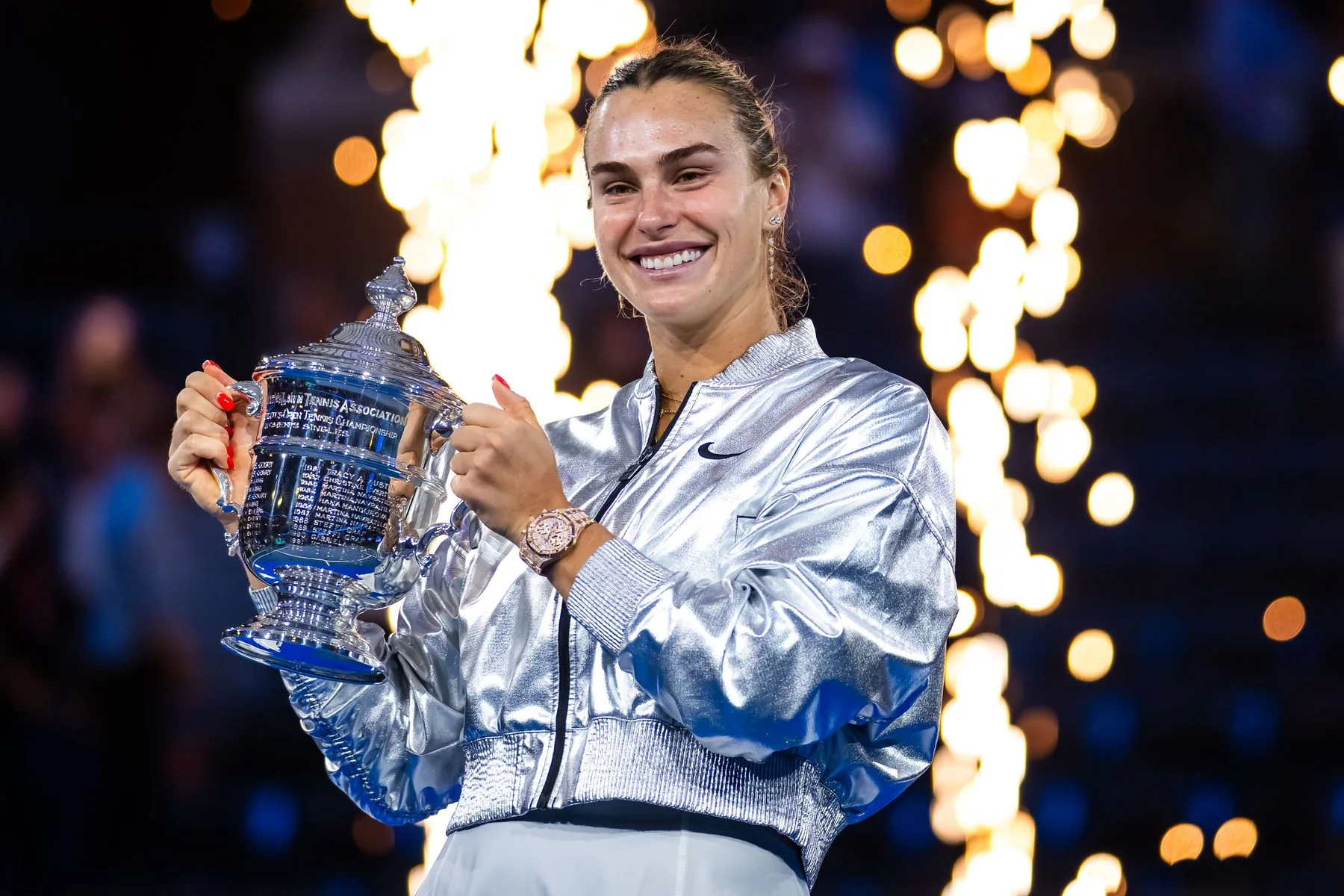 Aryna Sabalenka competing at the US Open
