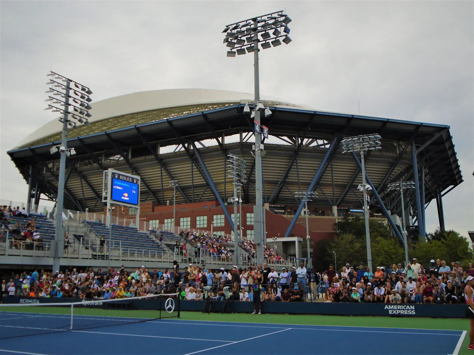 Outer court beside Arthur Ashe Stadium at the US Open tennis center
